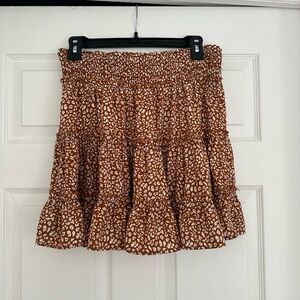 Vine & Love Brown and White Tiered Skirt